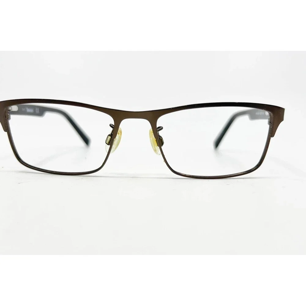 Timberland Eyeglasses Mens Brown TB1547 049 Carbon Fiber Rectangular 53-17-140